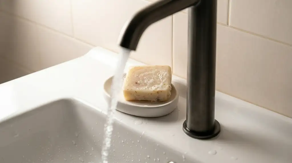 Čvrsti prirodni sapun kao primer kozmetike bez konzervansa